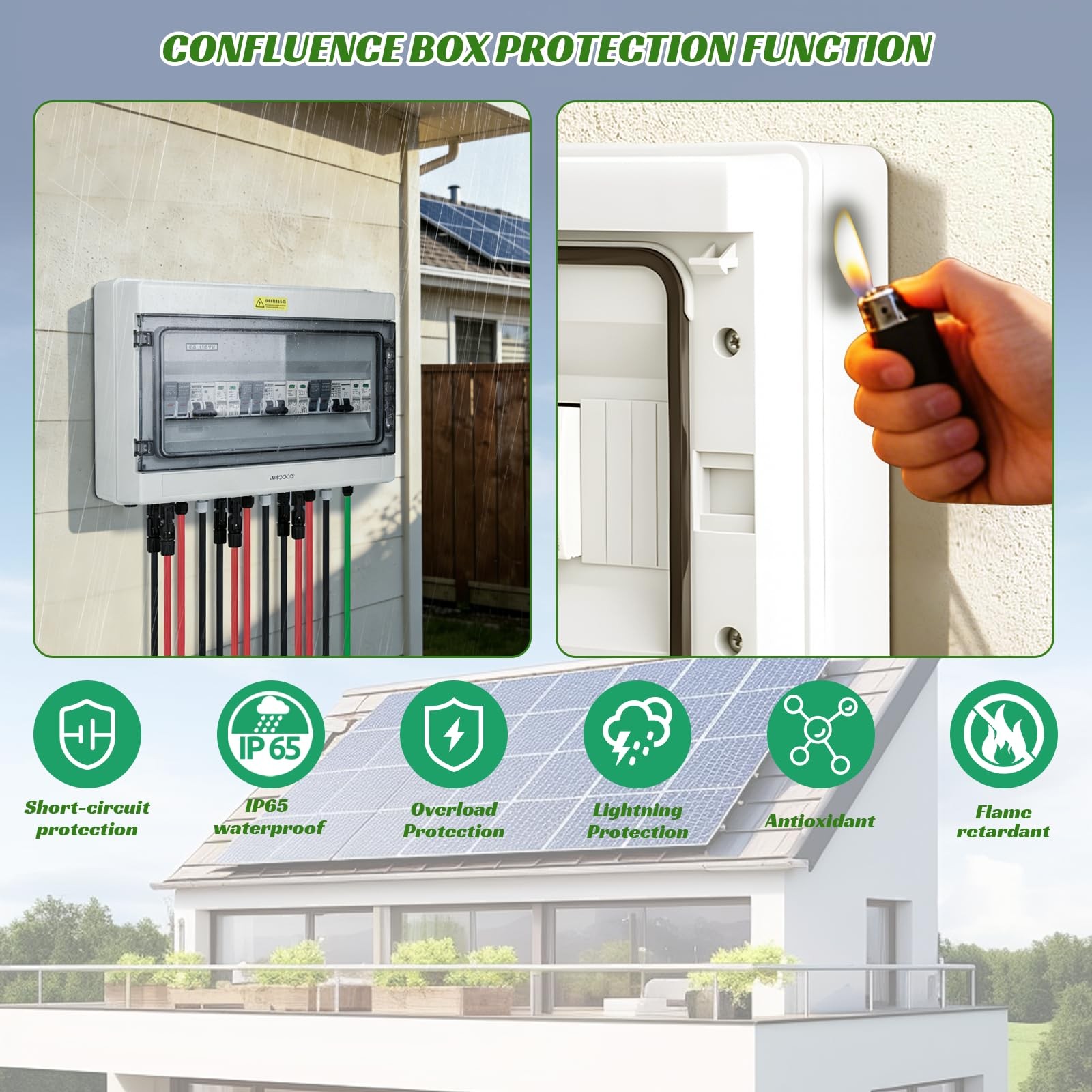 3 in 3 Out Solar Combiner Box,PV Combiner Box with 20A PV Fuse,DC 20A Circuit…