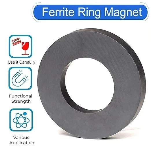 Ferrite Ring Large Magnet,4.72In Dia Big round Ceramic Disc Heavy Duty Magnets w