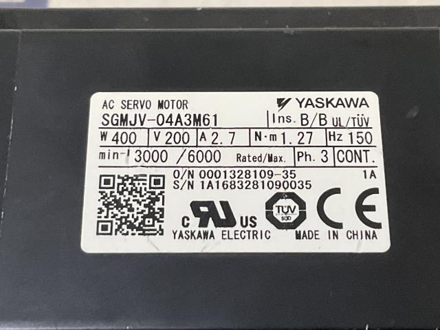 Yaskawa AC Servo Motor – SGMJV-04A3M61 w/Warranty