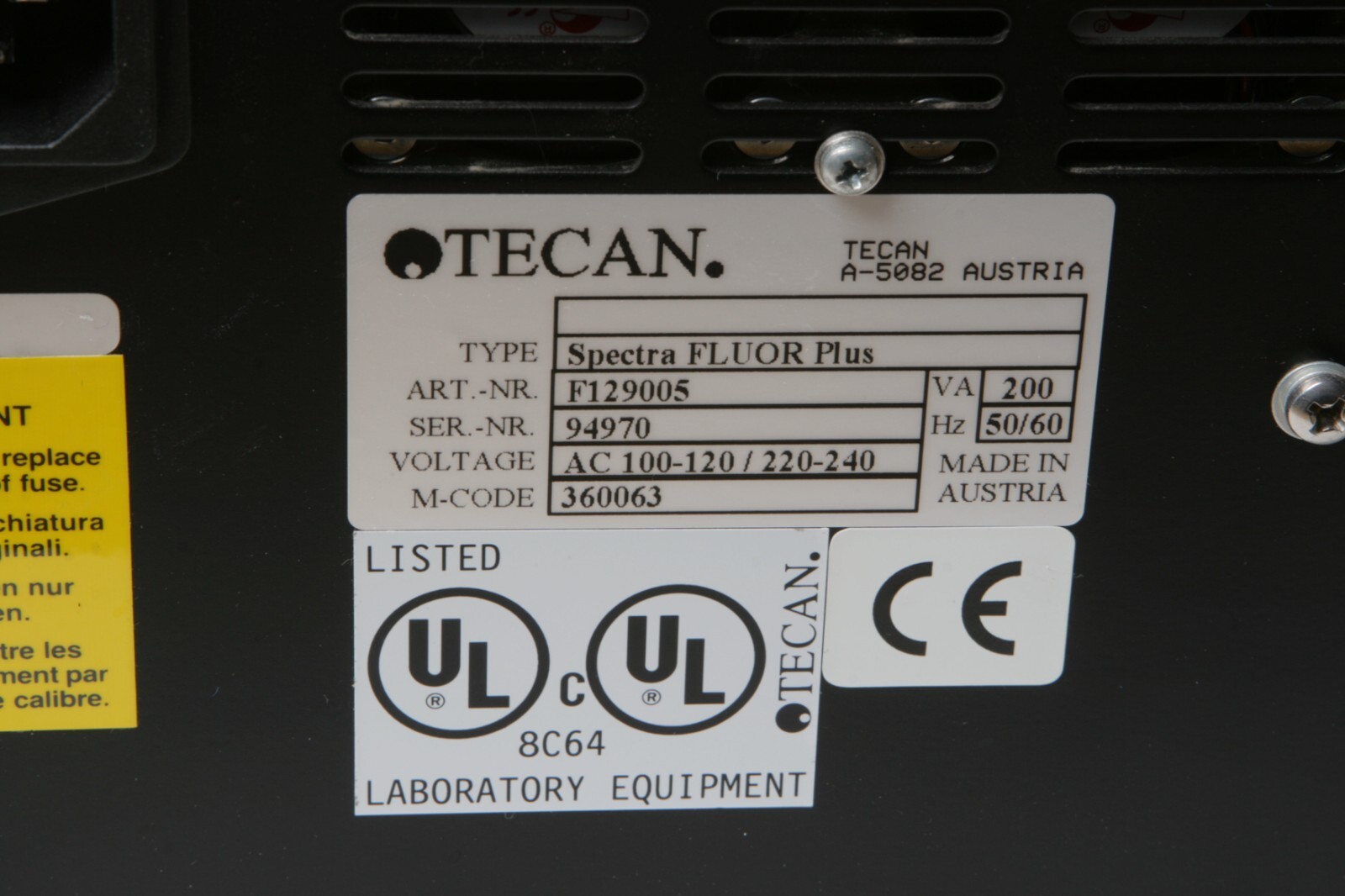 TECAN SpectraFluor Plus Microplate Reader F129005