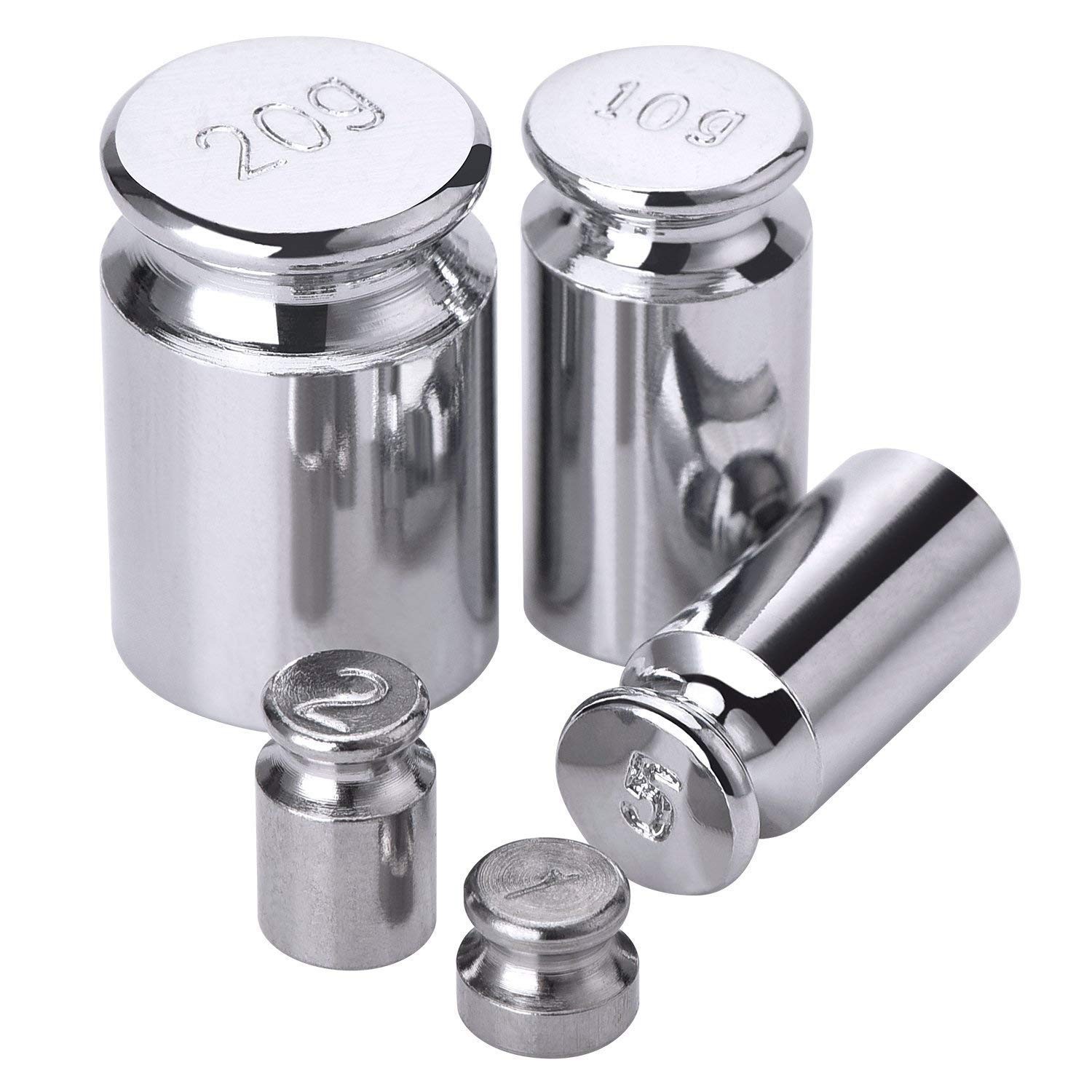 5PCS Gram Calibration Weight 1g 2g 5g 10g 20g Chrome Plating Calibration Gram…