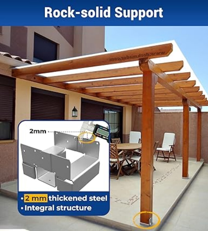 10PCS 4×6 Post Base for Concrete Heavy Duty w/ 1-inch Standoff for Pergola/Patio