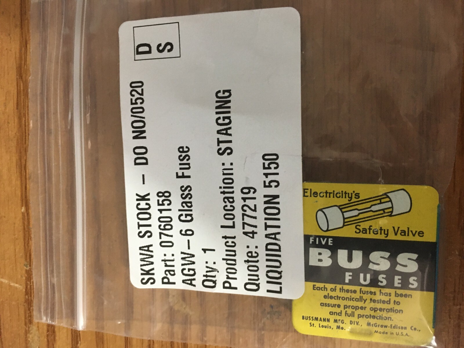 (5) AGW-6 6A 32 AC AGW Series Fast-Acting Glass Body Fuse