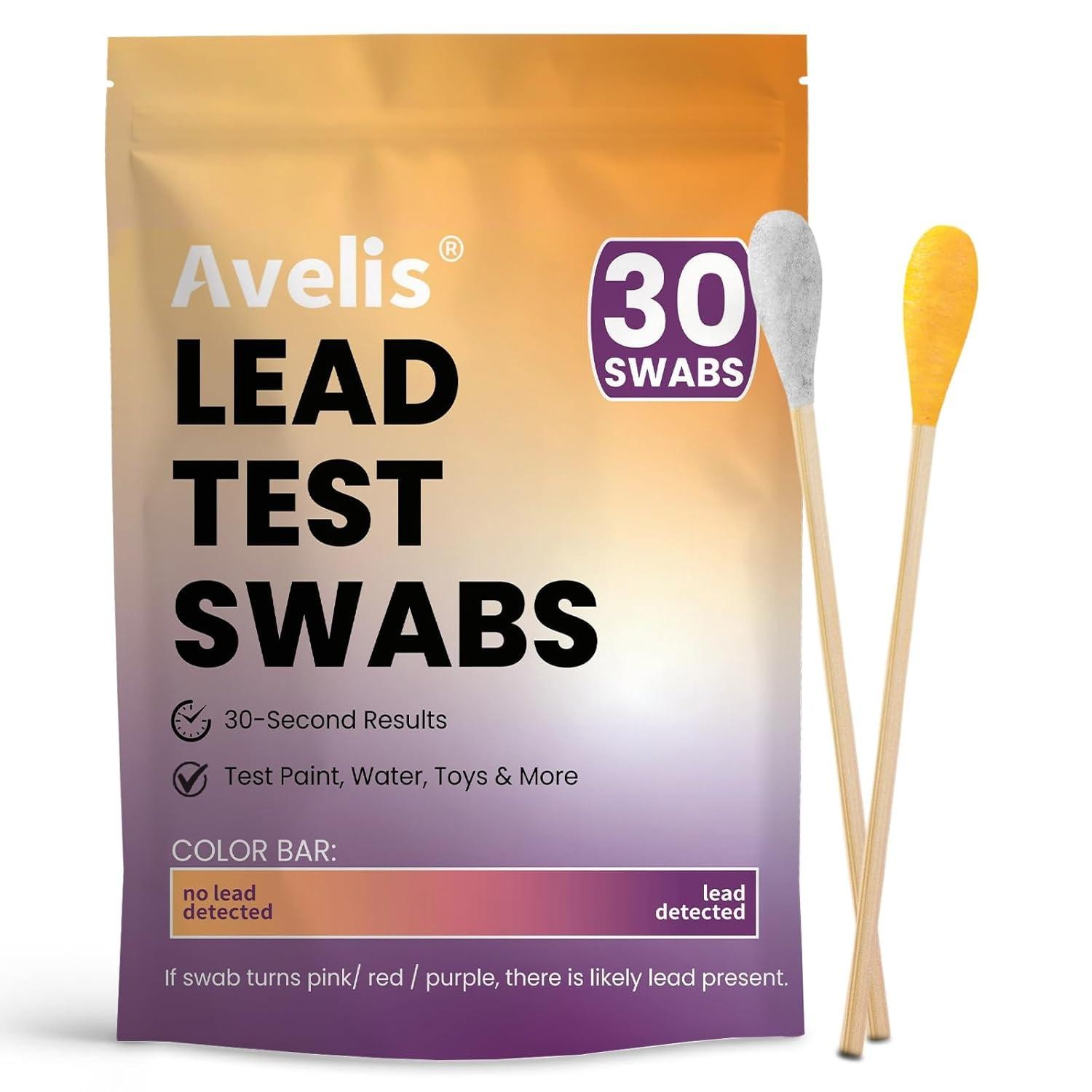 30 Pcs Lead Test Kit for Dishes, Premium Lead Testing Swabs for Paint & Jewelry,
