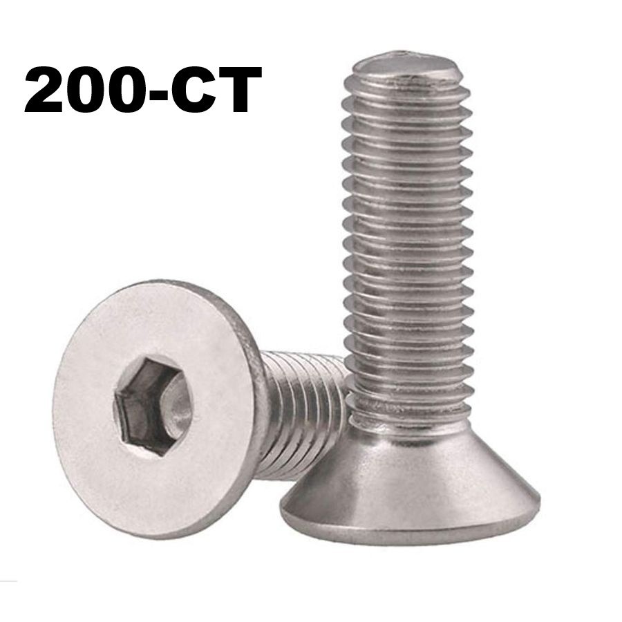 M4 x 12mm Flat Head Socket Cap Screws Stainless Steel DIN 7991 (200ct)