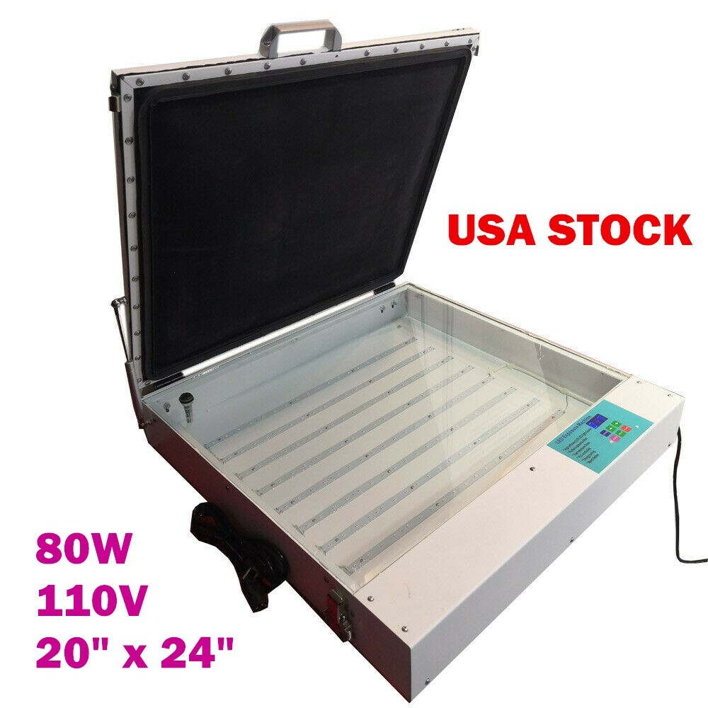 USA 20″ x 24″ Vacuum LED UV Exposure Unit 80W Silk Screen Printing Unit