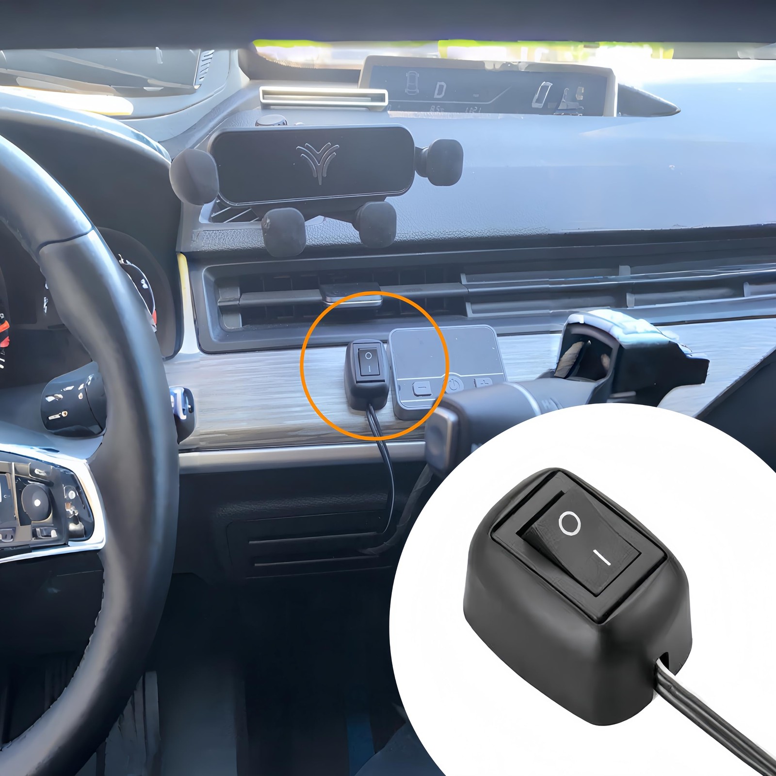 12V SPST Paste Type Car Rocker Switch ON/Off Surface Mount Prewired 2 PCS