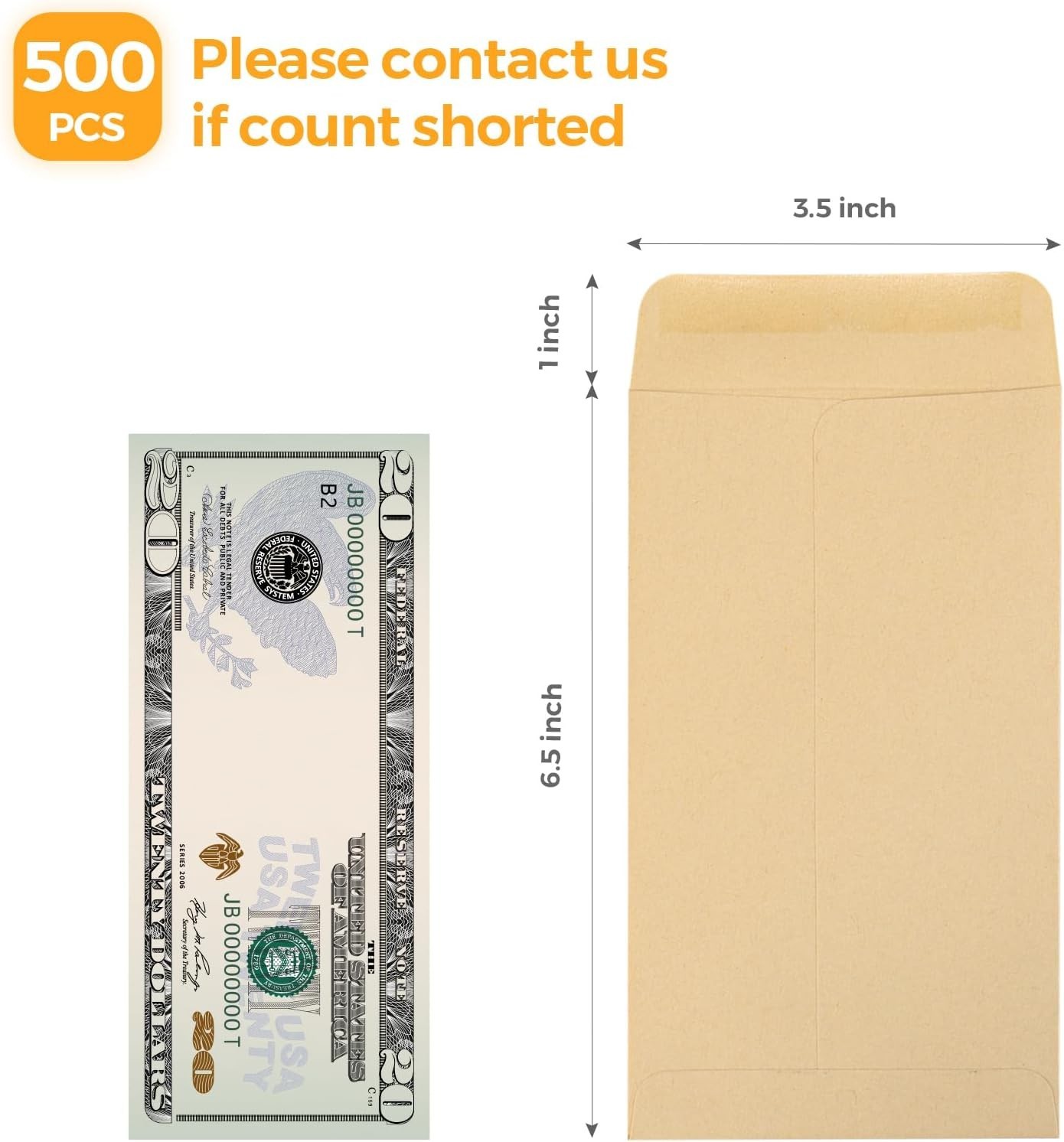 ACKO Coin Money Envelopes – 500 Pack of Durable Kraft Small Budget Envelopes …