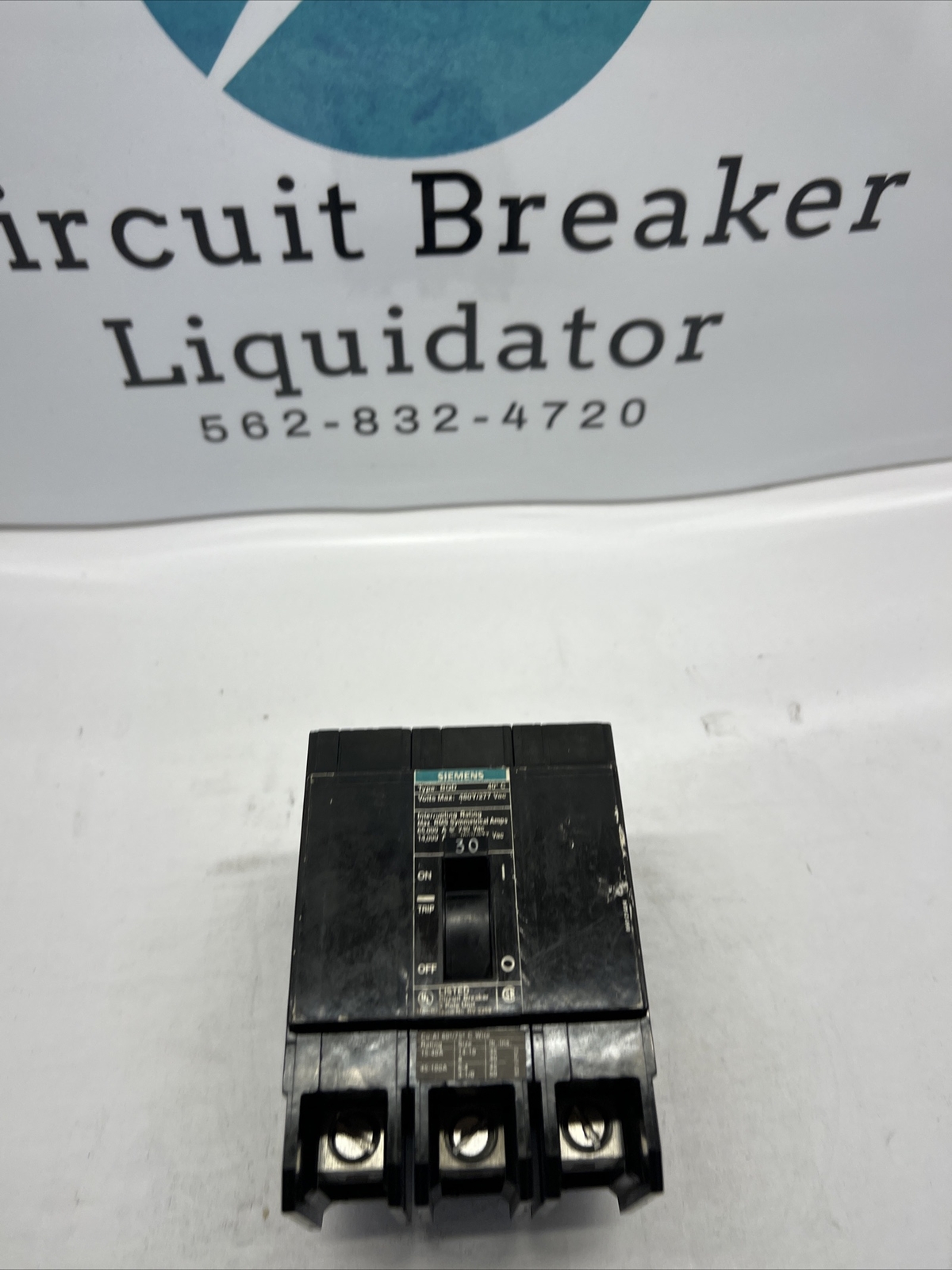 Siemens BQD330 3 Pole 30 Amp 480 Volt Circuit Breaker Refurbished