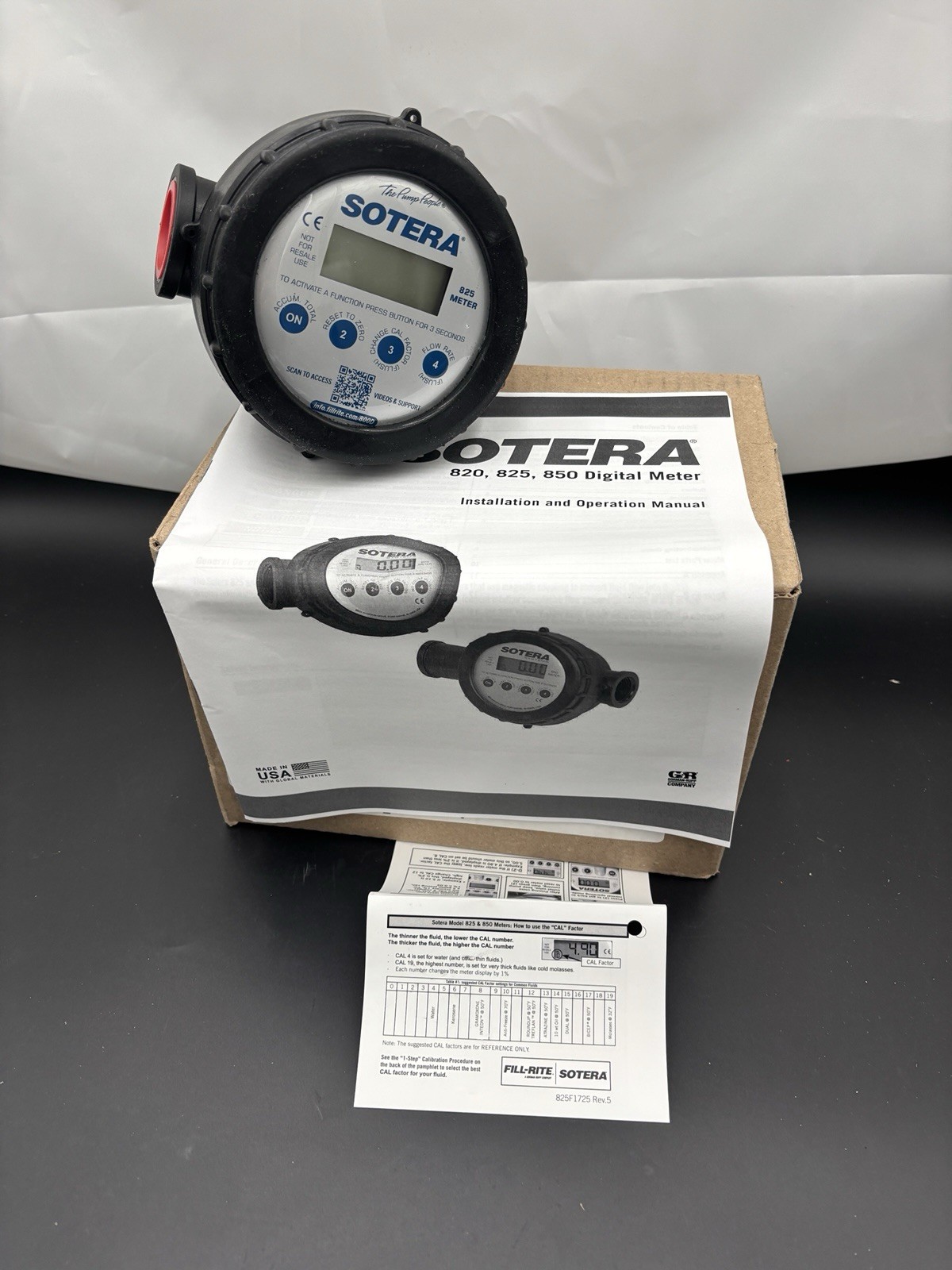 Sotera 825 1″ Digital Chemical Transfer Meter 2-20 GPM Open Box NEW