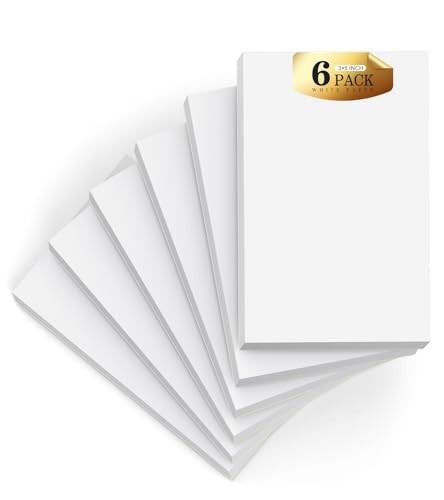 Note Pads 3×5 In, 8 Pack Blank Notepad, White Scratch Pads for Writing, 50 Sh…