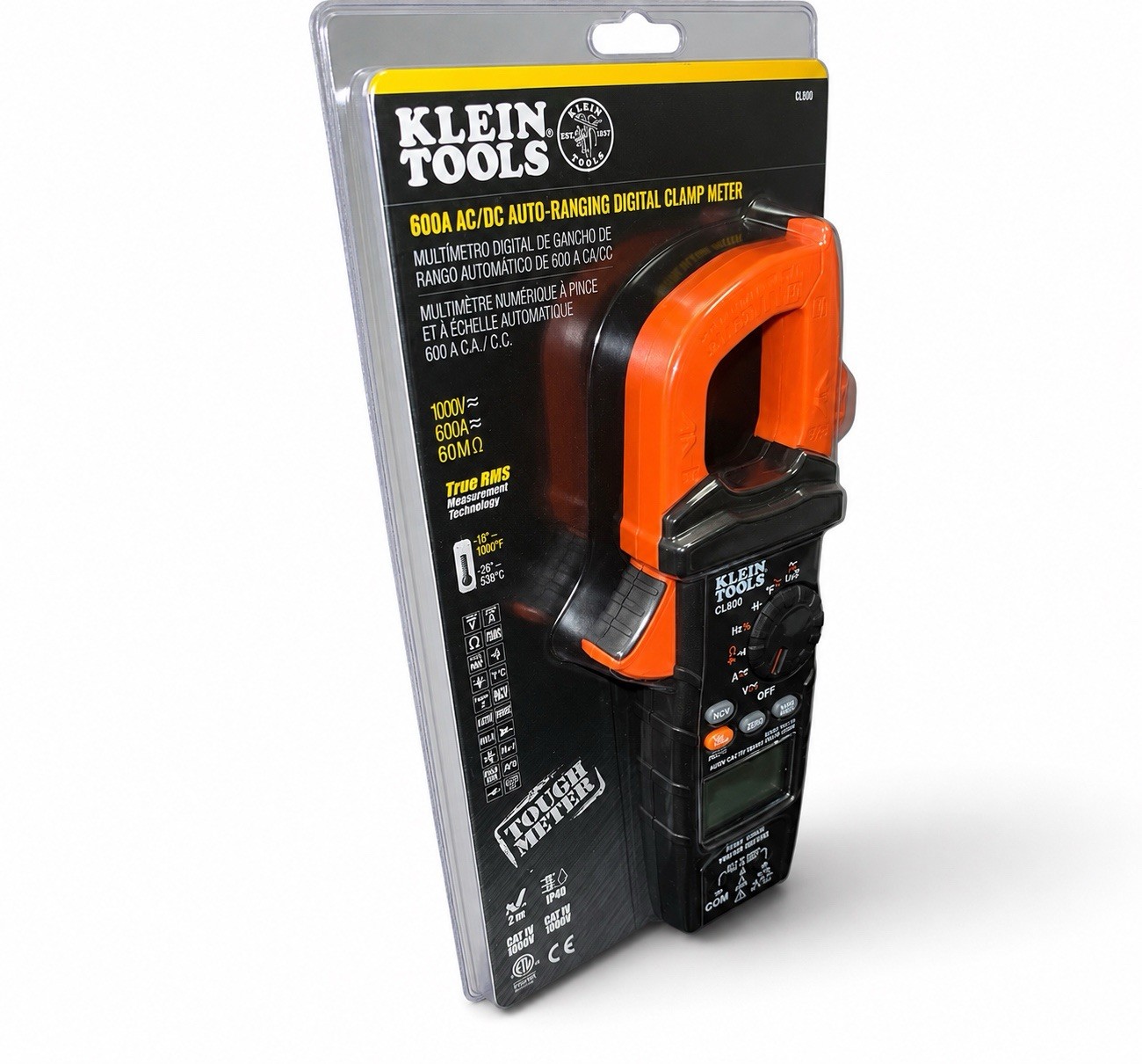 Klein CL800 True RMS Digital Clamp Meter 600A AC/DC Multimeter New Sealed