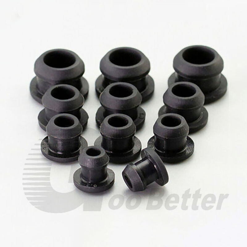 Snap-on Hole Plug Black Silicone Rubber Blanking Seal Plugs 2.5mm-50.6mm