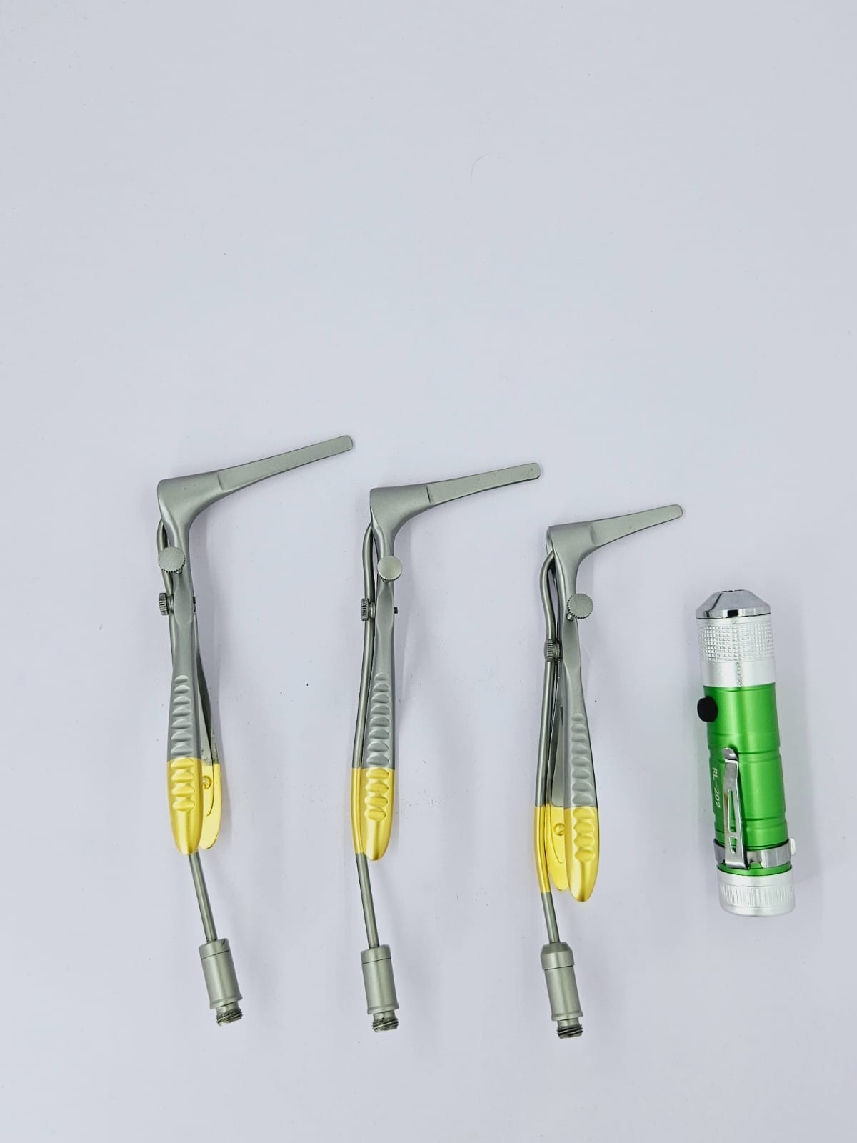 Cottle Nasal Speculum 55,65,75 mm With Fiber Optic Light Guide 4 PCs Set
