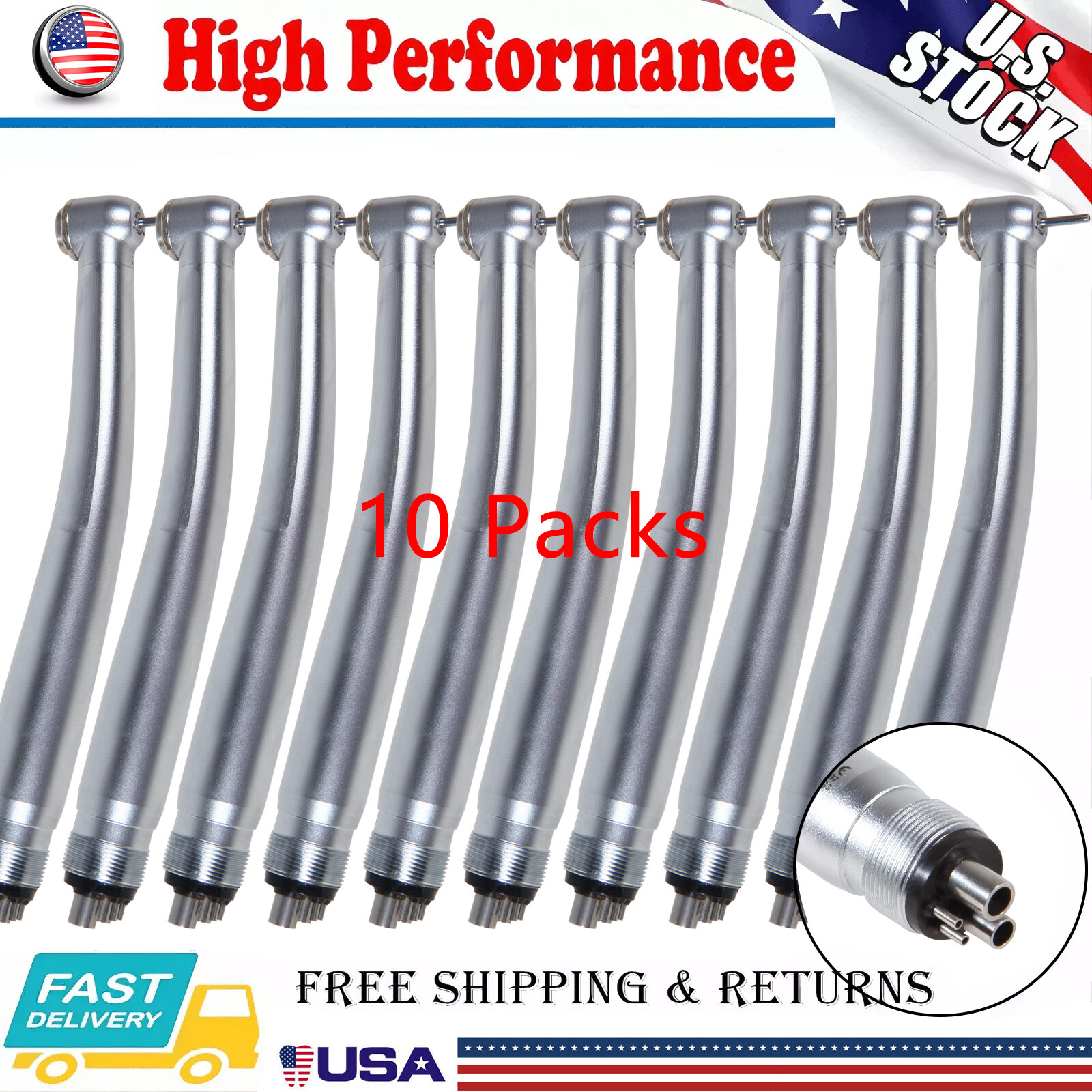 1/10Pcs Dental High Speed Handpiece Push Button 4 Holes Fit NSK Pana Max U3BM