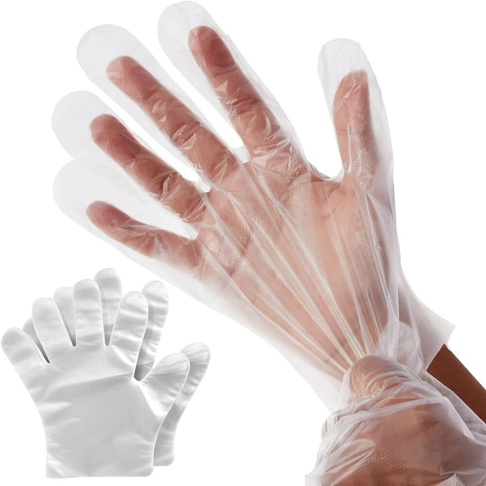 10,000 Poly Disposable HDPE Food Service Gloves, Powder Free-Medium