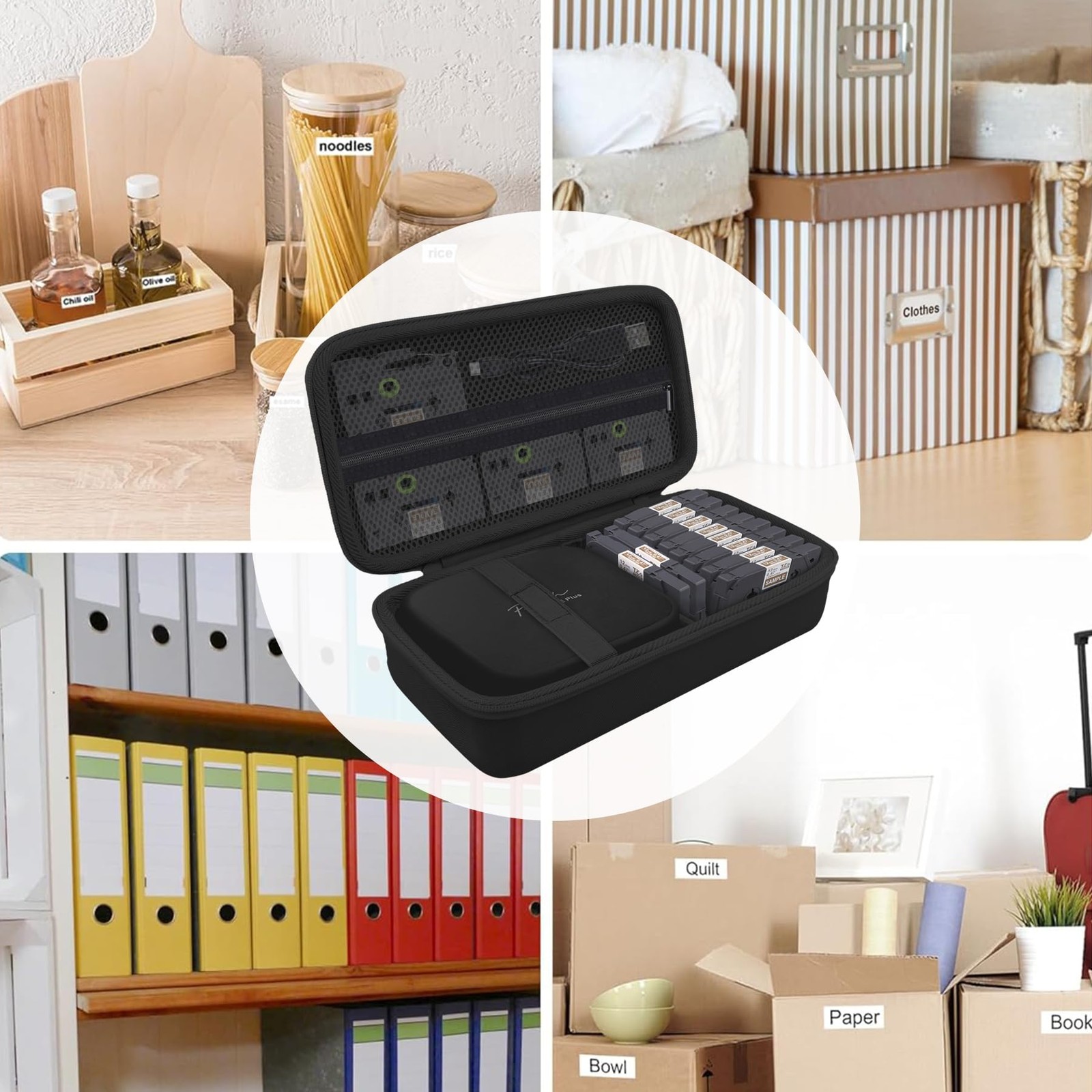 Label Printer Case with Brother P-Touch Cube Plus PT-P710BT Bluetooth Label M…