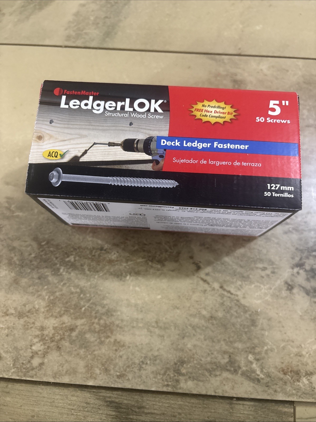 FastenMaster LedgerLOK 5 in.Structural Hex Head Wood Screws Deck Ledger Fastener