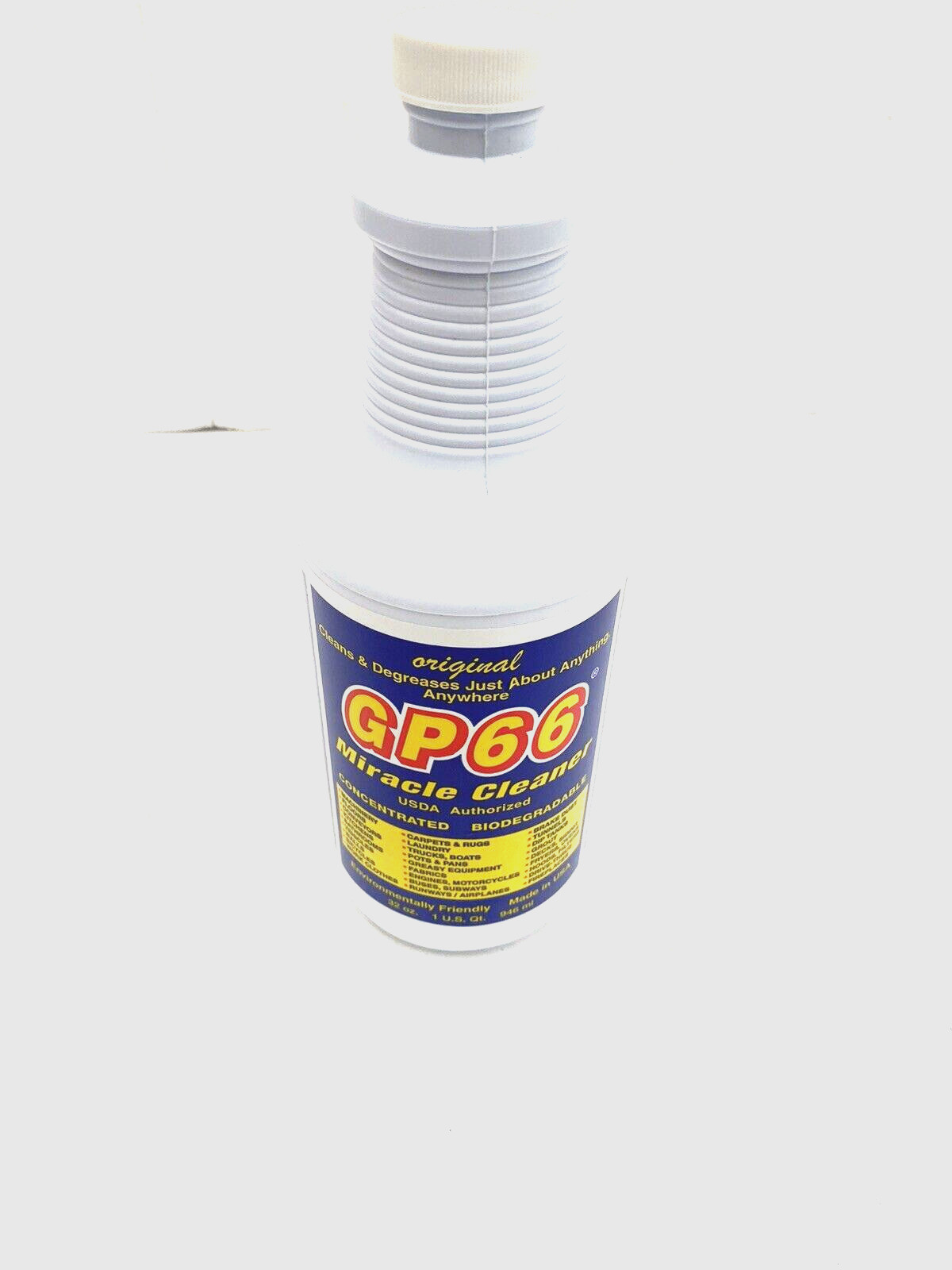 GP66 Green Miracle Cleaner Quart Cleans Over 1,000 Surface Types 1 oz to 1 gal