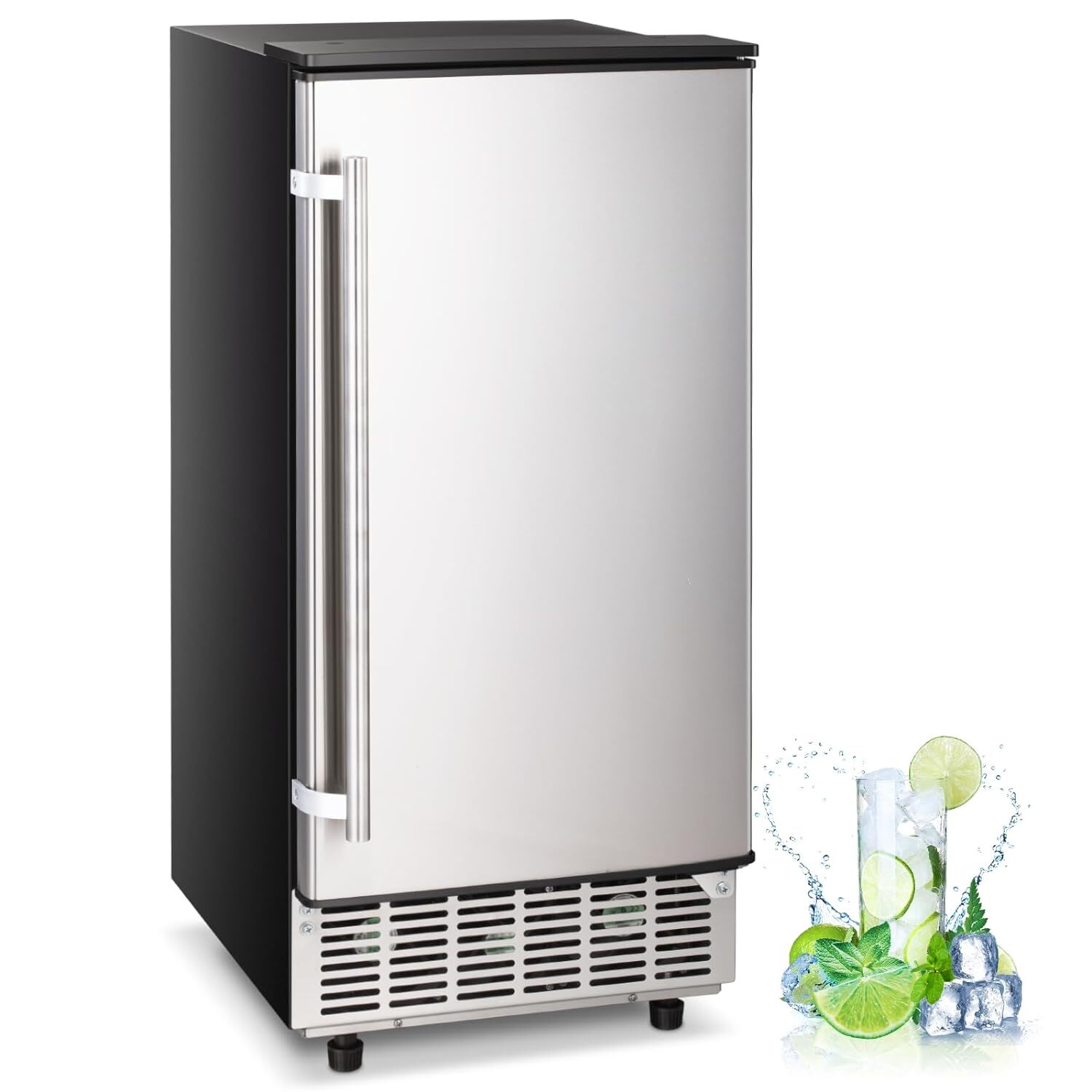 Commercial Undercounter Ice Maker Stainless Steel Freestanding Ice Cube Machine