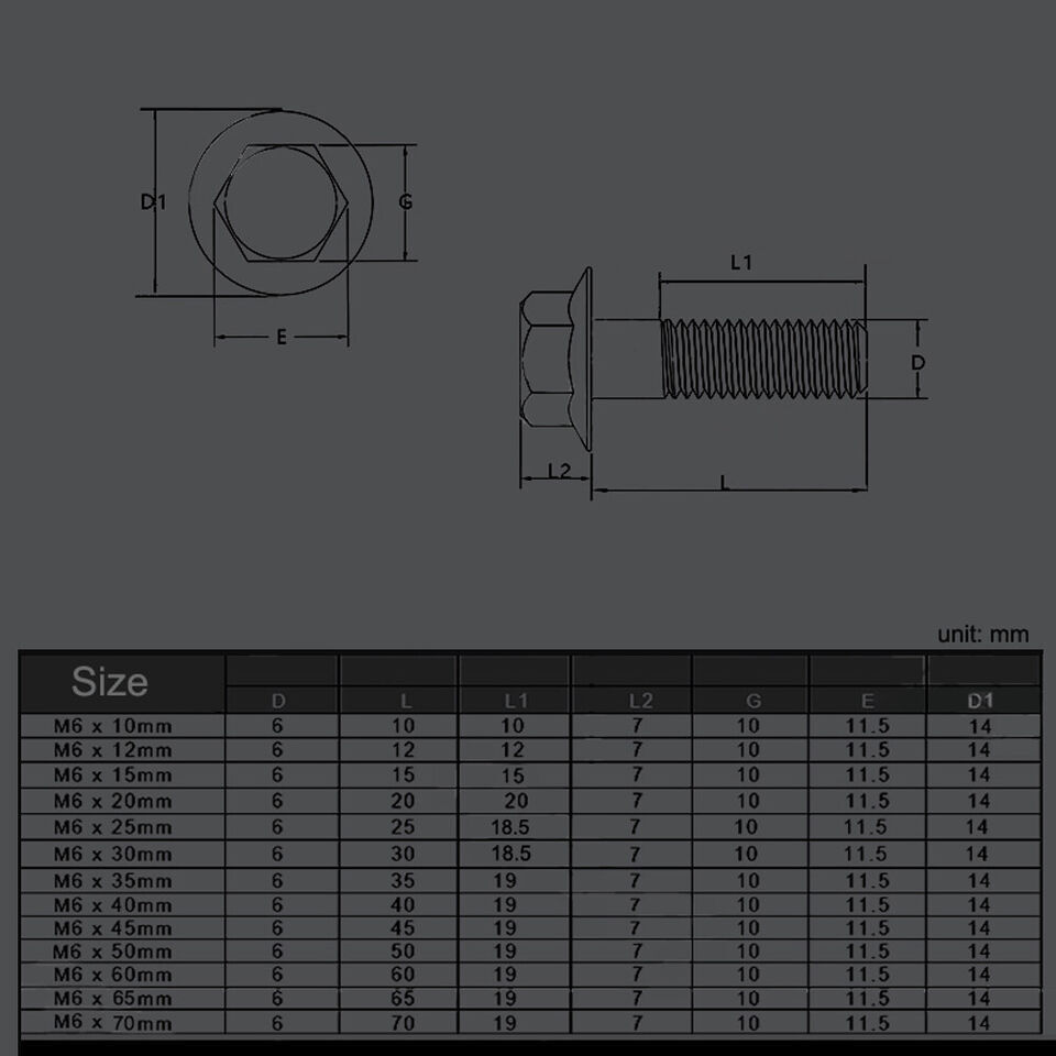 M6 Titanium Drilled Hex Head Flange Bolt 10,12,15,20,25,30,35,40,45,50,55 – 70mm