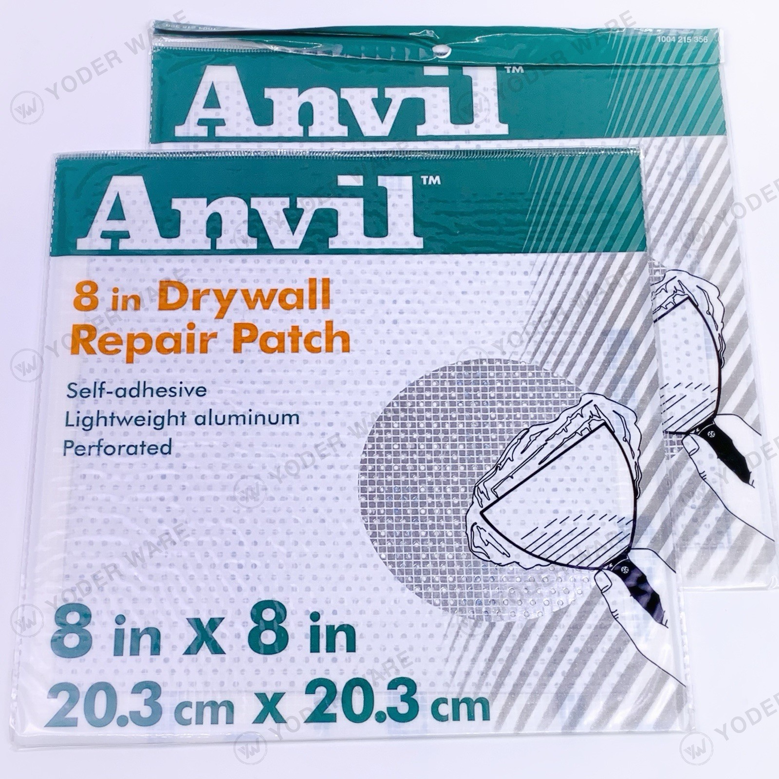 (Lot of 2) Anvil Self Adhesive Drywall Repair Patch 8″ x 8″ NEW 1004 215 356