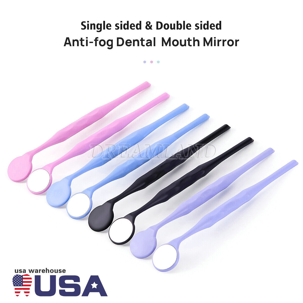 Anti-fog Oral Double Sides Oral Mirrors Dental Mouth Mirror Reflector w Handle