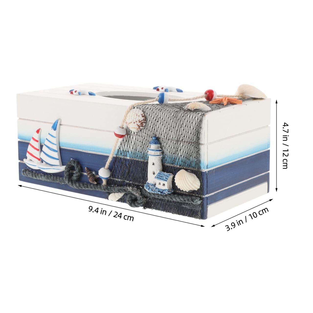 Topbathy Beach Tissue – Wooden Tissue Cover Napkin Holder For Table Rectangle