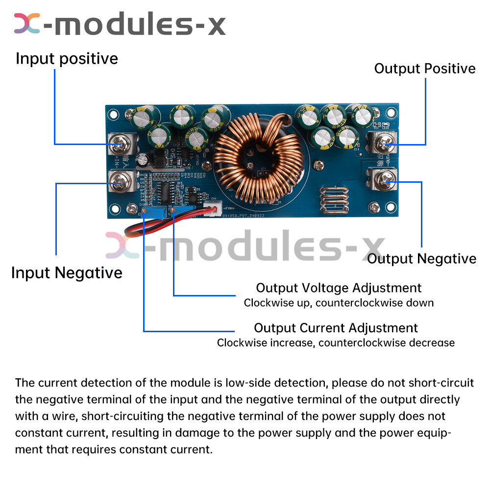 800W/1200W DC-DC Adjustable Buck Power Module DC15V-90V to DC2.5V-72V 28A/50A