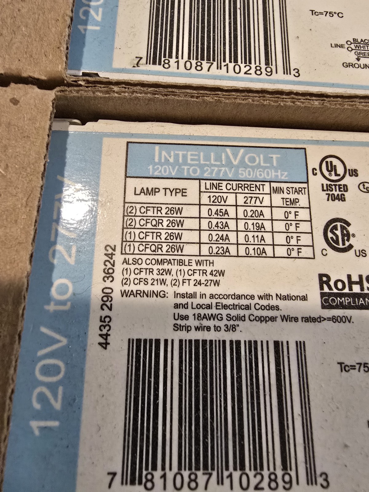 Lot Of 3 Advance SmartMate ICF-2S26-H1-LD 120V-277V IntelliVolt Ballast 50/60Hz