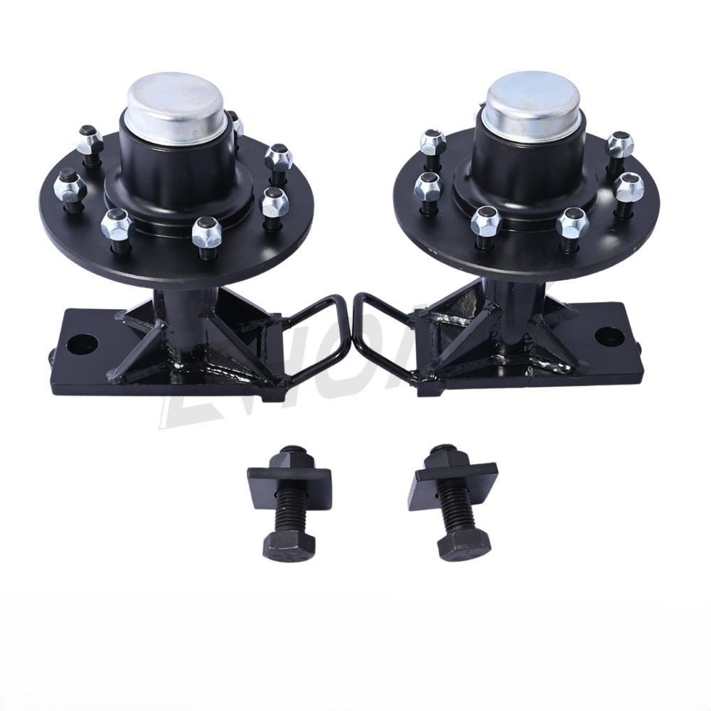 1 Pair 8 x 6.5 Lug 9000LB Shipping Container Wheels, Bolt-on Spindle Kit New