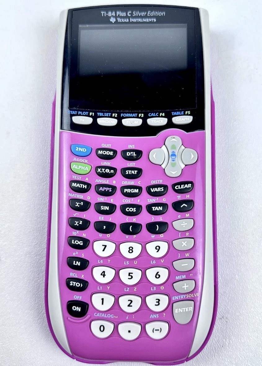 Texas Instruments Ti-84 Plus C Silver Edition Graphing Calculator Pink Works