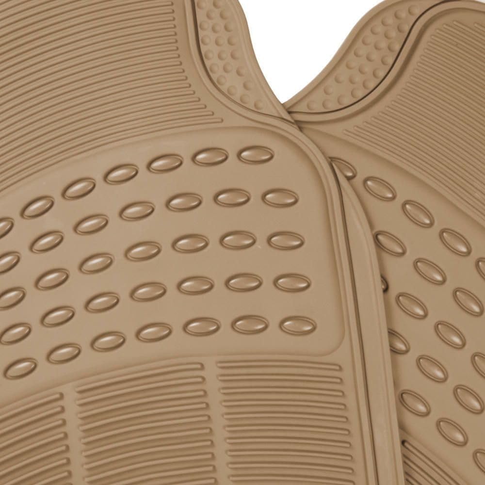 Car Floor Mats All Weather Heavy Duty Trimmable Tan Beige Rubber MT-654-BG_EBJ3