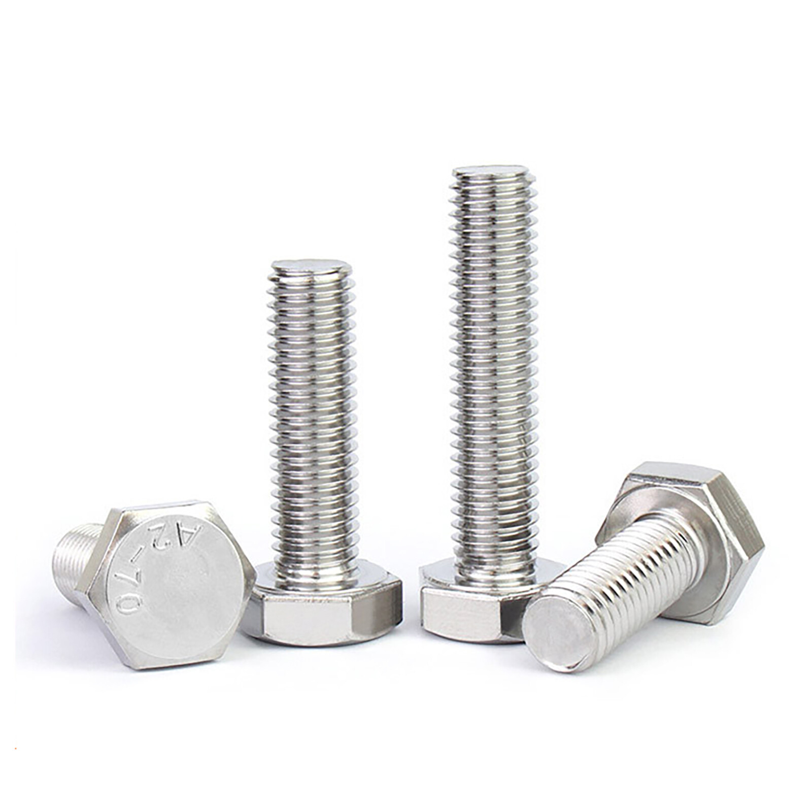 M8 Hex Cap Bolts / Screws, A2 Stainless Steel, 1.25 Coarse DIN 933 931 Tap 18-8