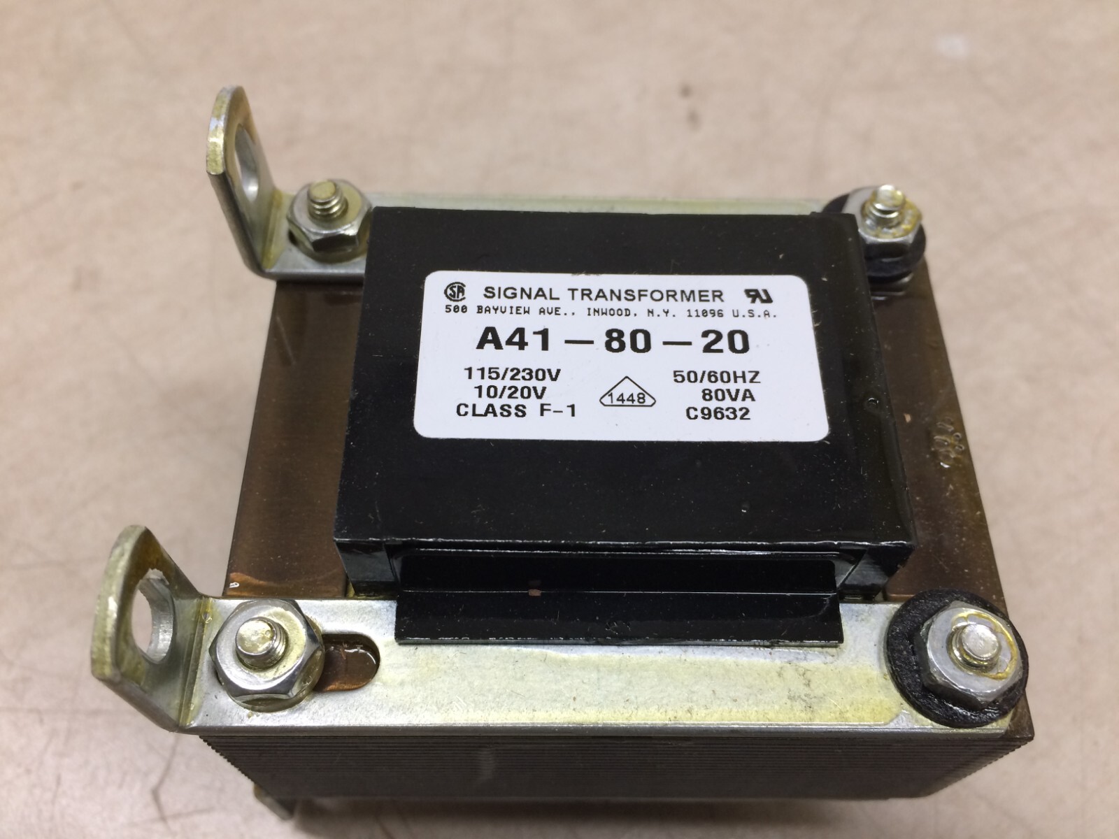 Signal Transformer A41-80-20 115/230V 10/20V 50/60Hz 80VA C9632 Bel A41 Series