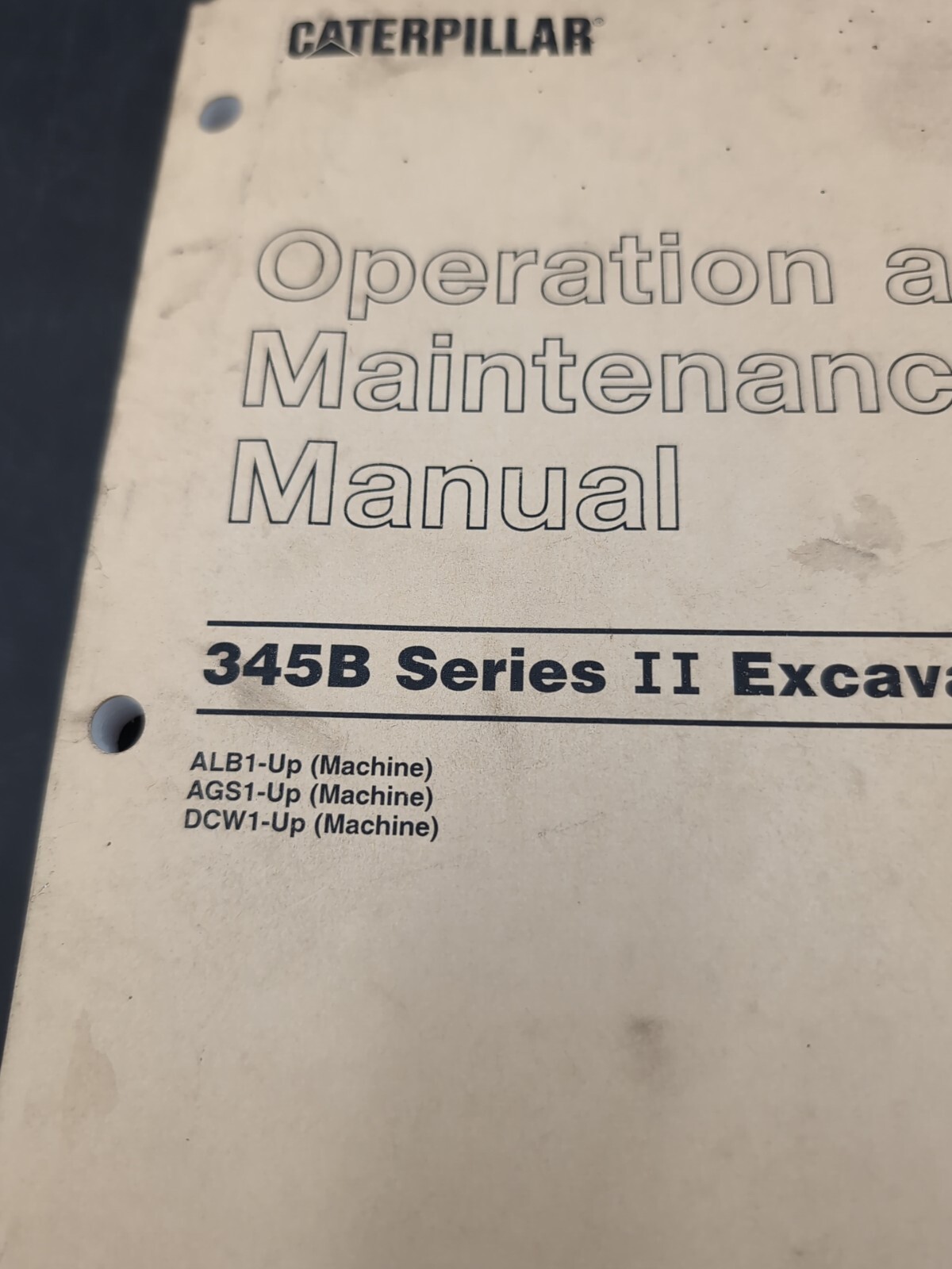 CAT Caterpillar 345B Series III Excavator Operation Maintenance Manual ALB1 AGS1