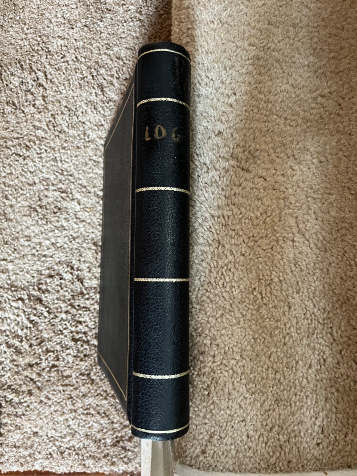 Boorum & Pease Record Book, Black Leather-Like Cover, 300 Unruled Pages