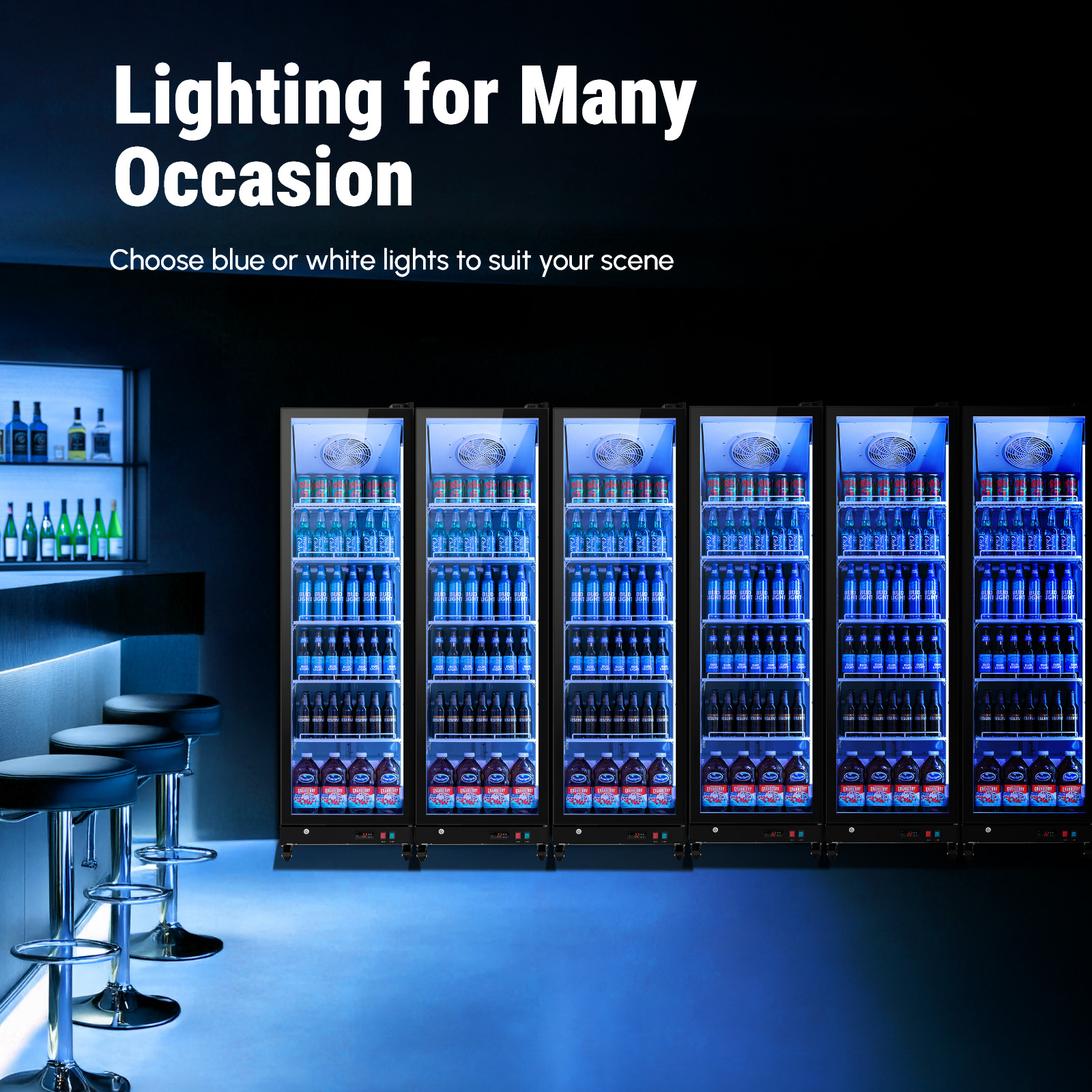 Yeego Commercial Display Beverage Merchandiser Refrigerator 12.36 Cu.ft Store
