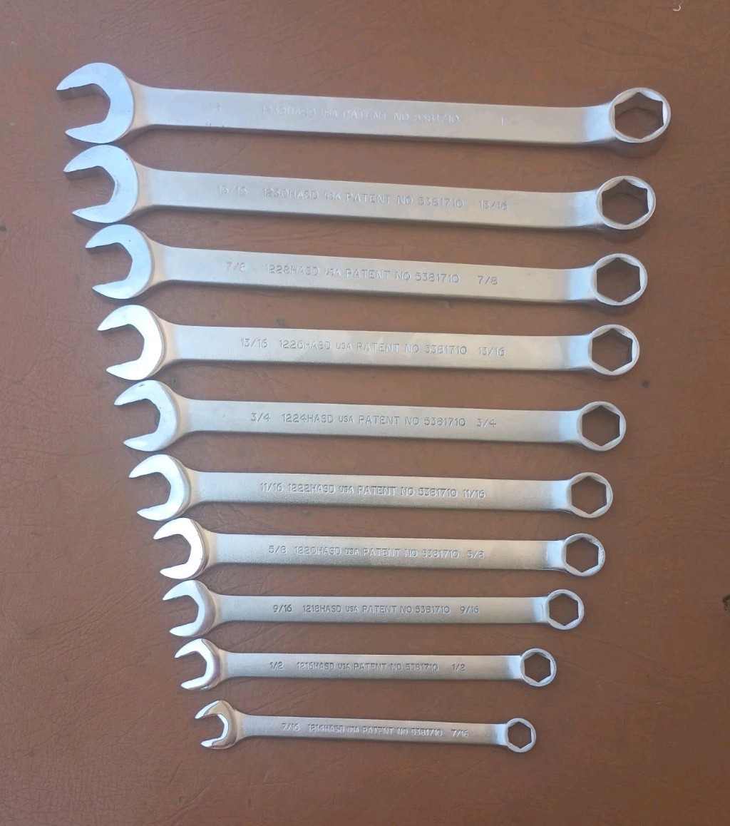 Proto 10pc Anti-Slip Design 6 Point Combination Wrench Set SAE 7/16″ to 1″ USA