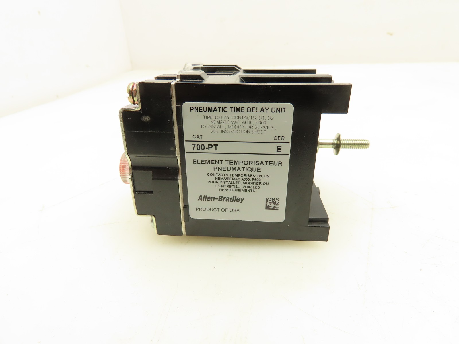 Allen Bradley 700-PT Pneumatic Time Delay Relay Unit 0.1 to 60.0 sec