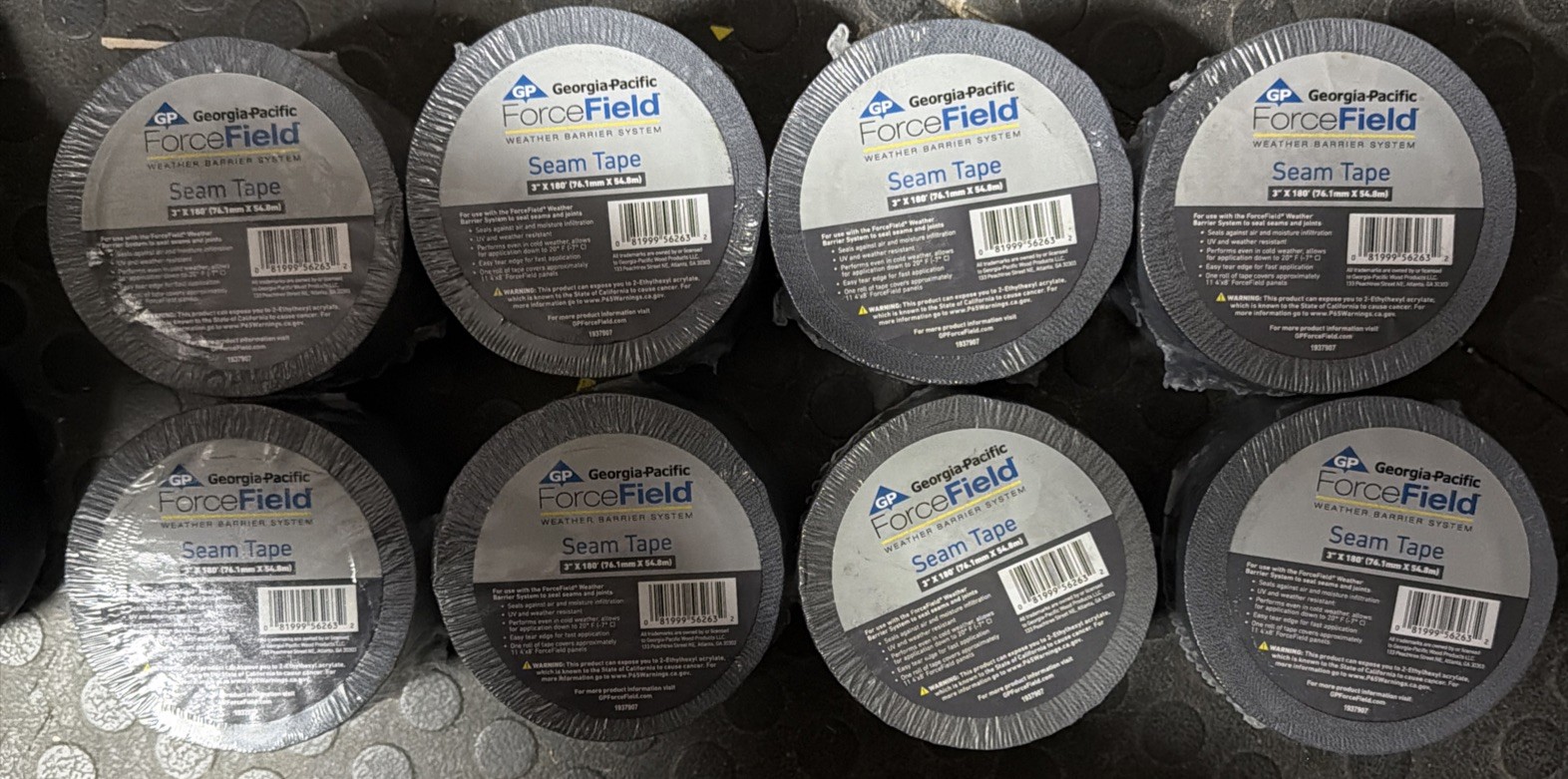Georgia-Pacific 8pc ForceField Seam Tape 3″ x 180′ Weather Barrier Tape 1365980