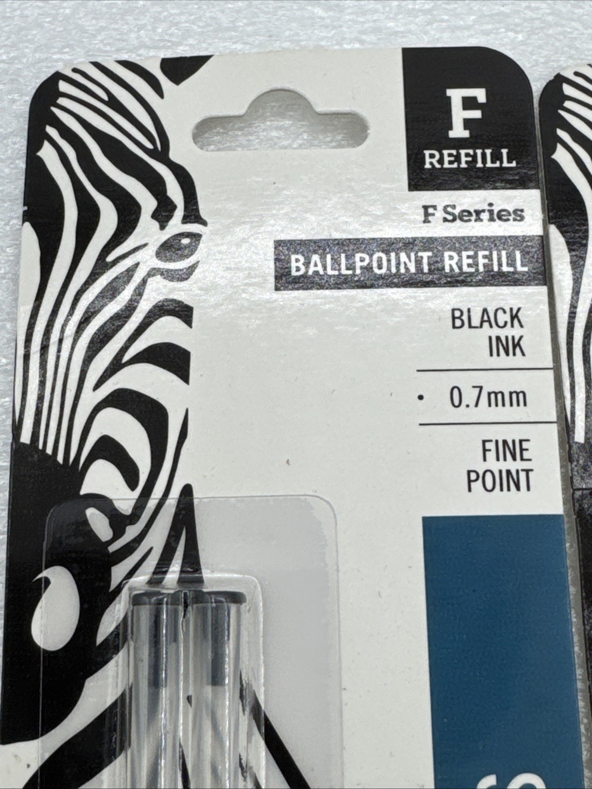 Lot 3 Packs (6 Total) Zebra Steel F-Refills Ballpoint Pens Black Ink .7mm FINE