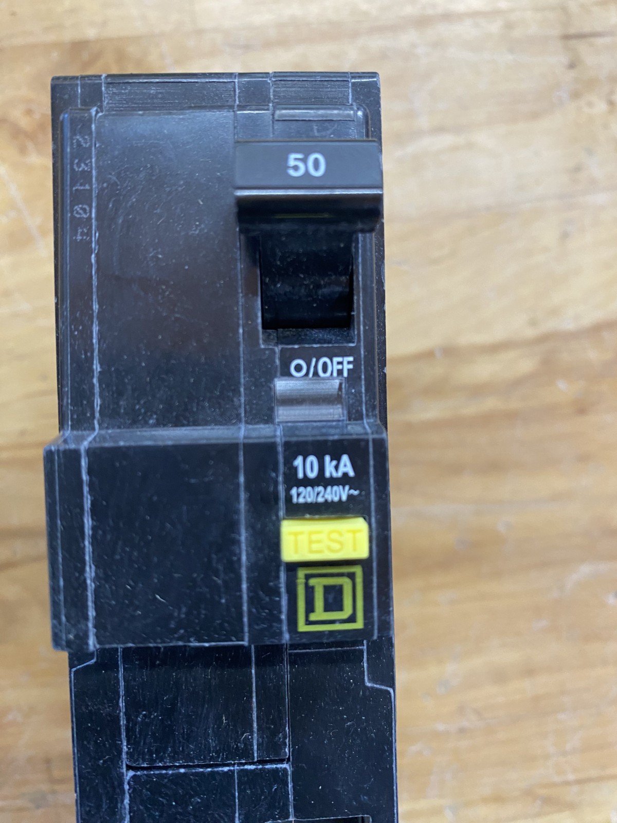 Square D QO250GFI QO 50 Amp 2-Pole GFCI Circuit Ground Fault FLAW