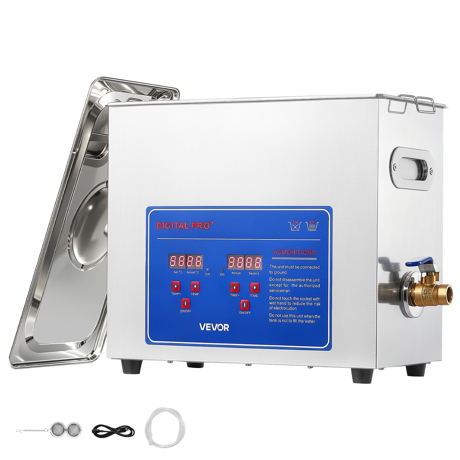 VEVOR Ultrasonic Cleaner 6L-Class Ultrasonic Parts Cleaner 40kHz for Jewelry