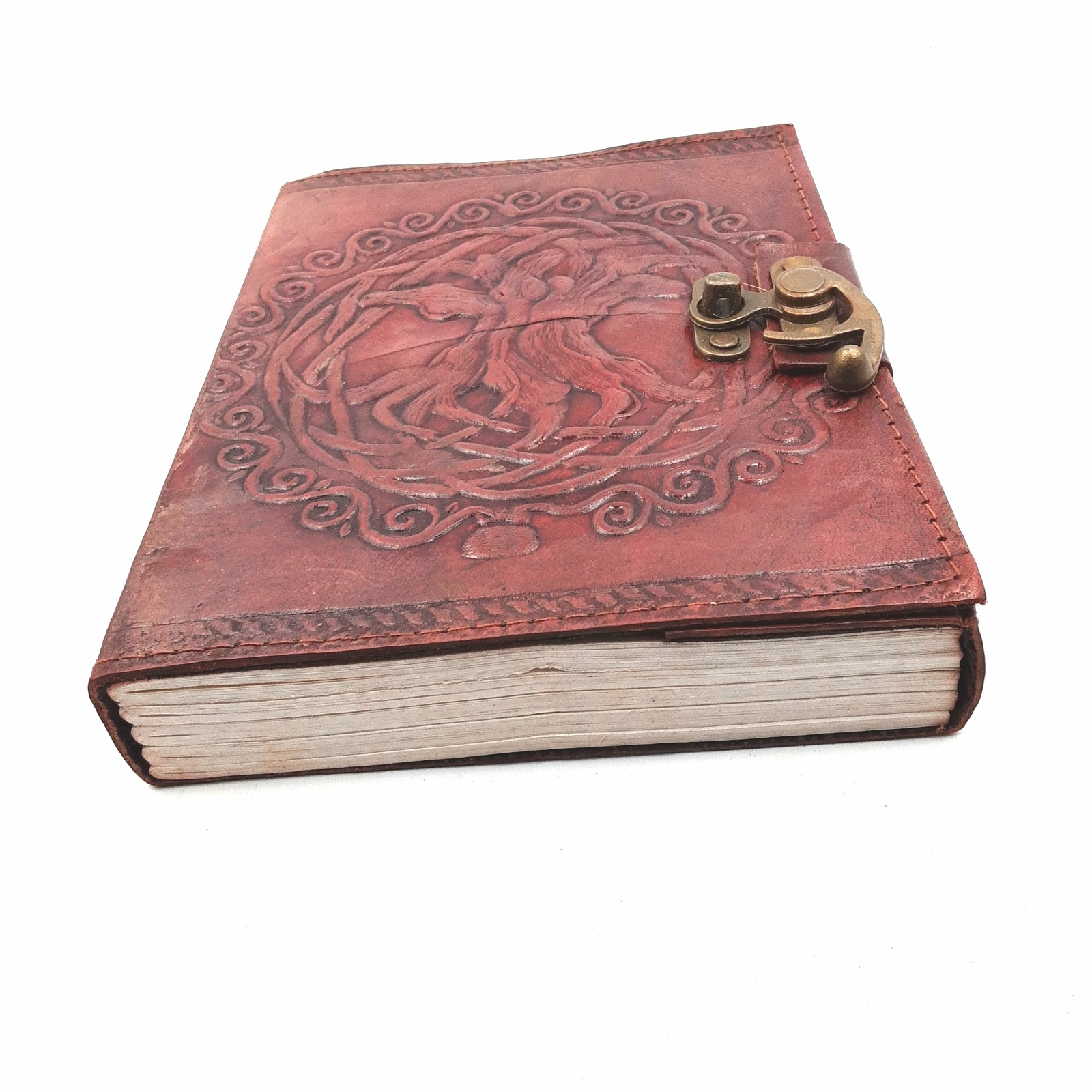 Tree of life leather blank book with lock #2891