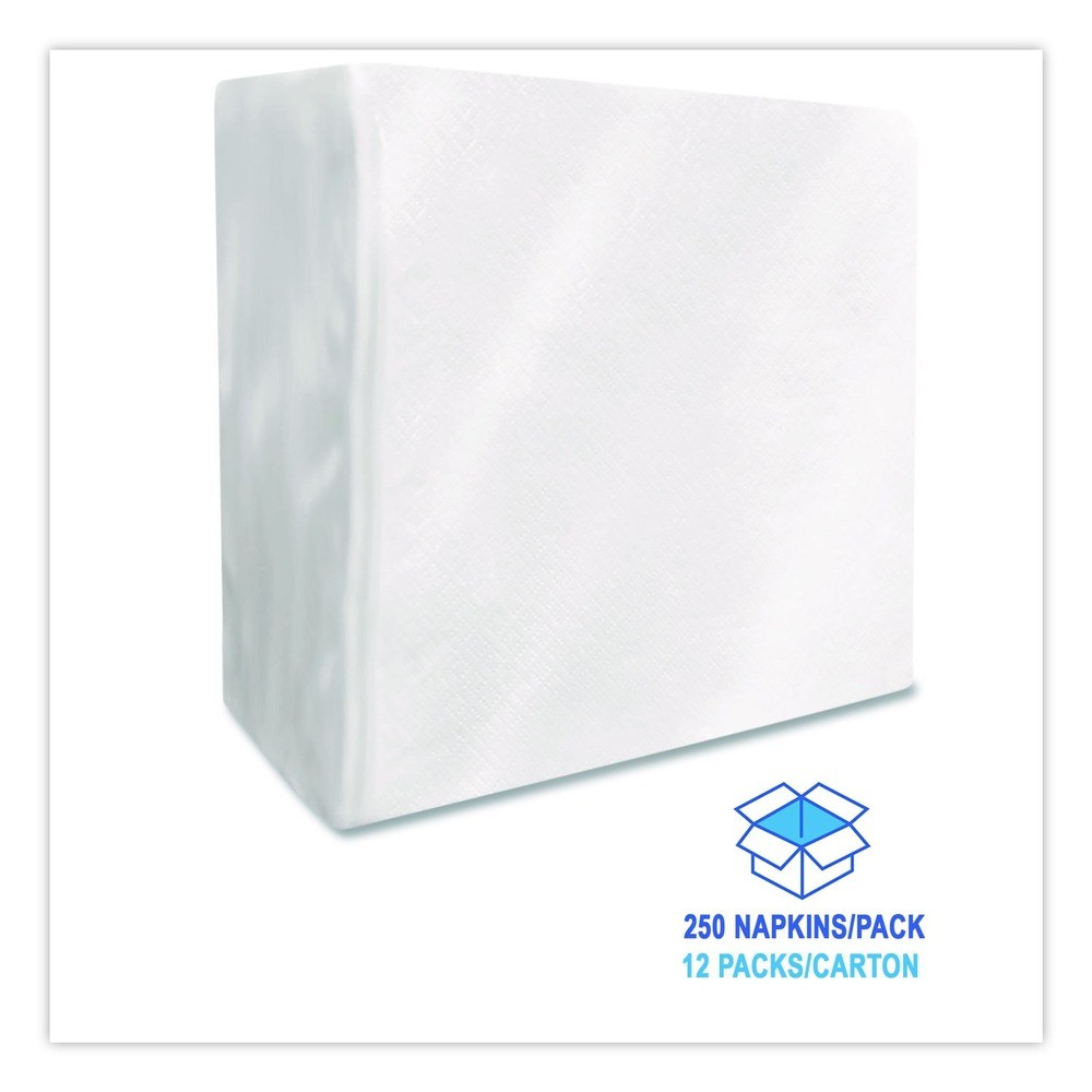 Boardwalk 1616NAPW 1-Ply 16″ x 16″ Dinner Napkin – White (250/PK, 12 PK/CT) New