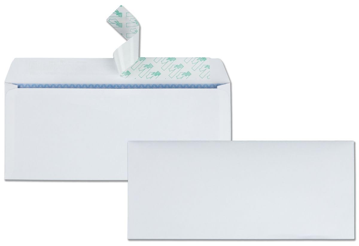 #10 Security Tinted Envelopes Redi-Strip Windowless White 4.125 x 9.5 500 Box