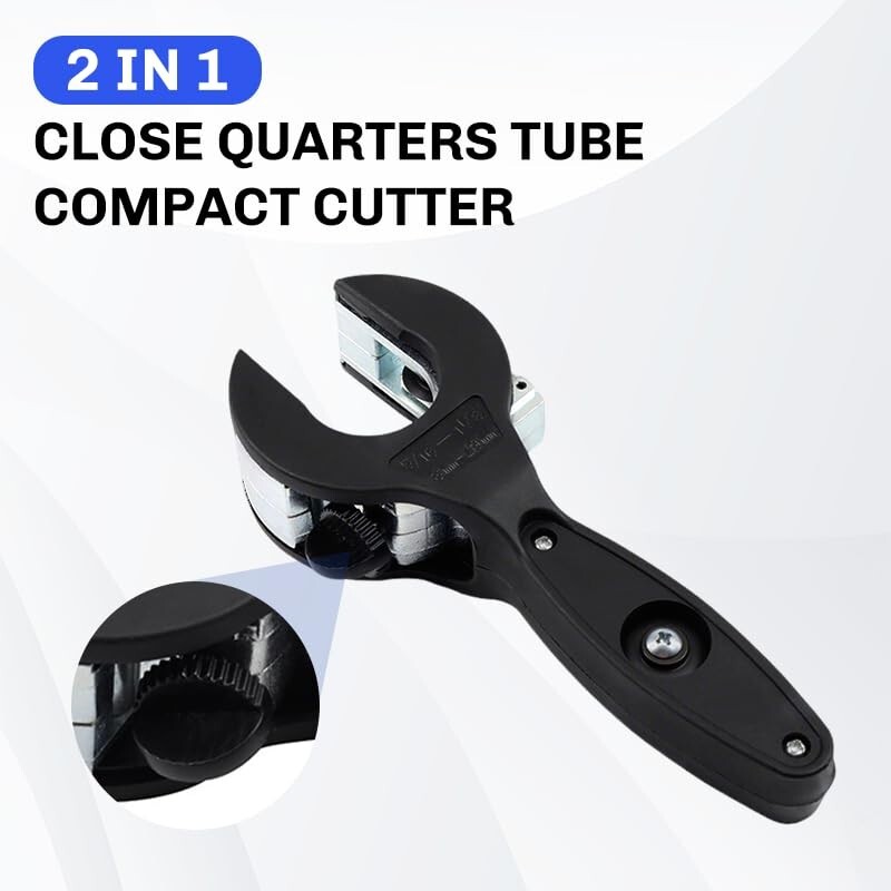 Ratcheting Tubing Cutter, 2-in-1 Compact Tool for Copper & PVC Pipes