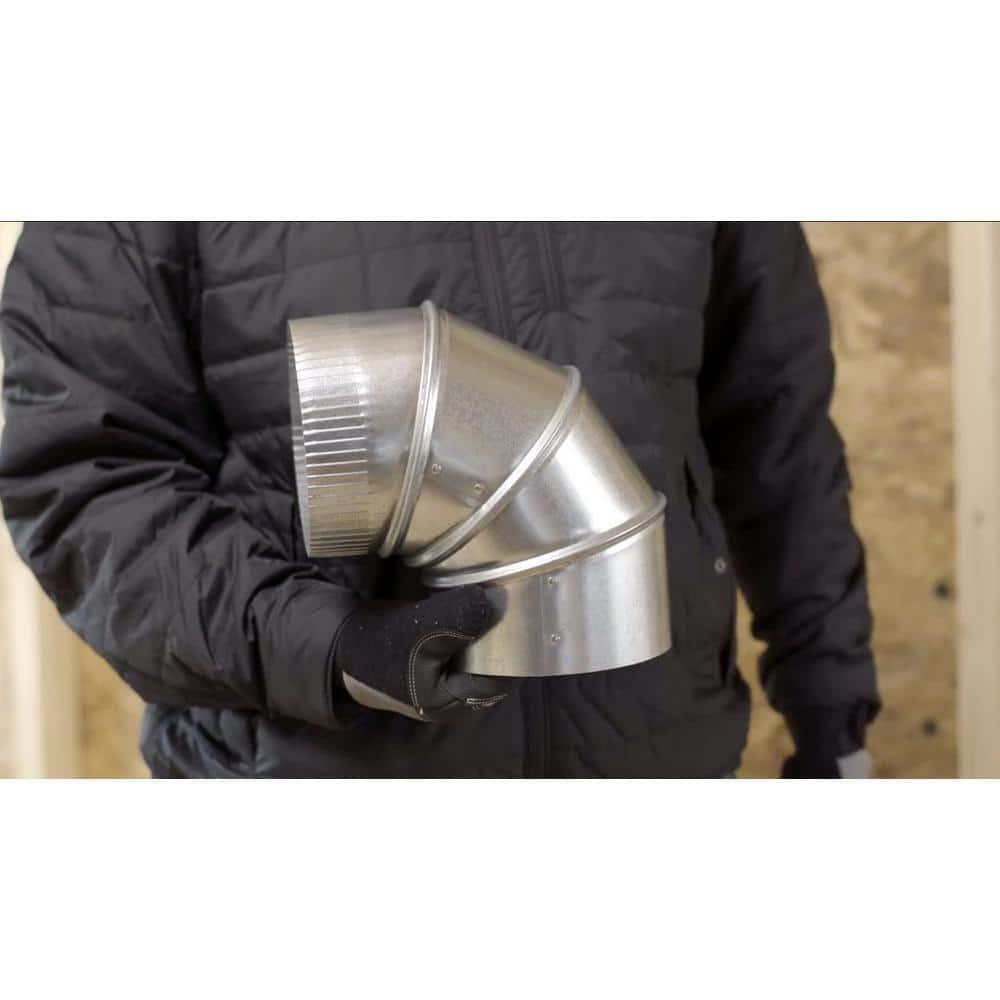Master Flow 14 In Round Duct Elbow 90 Degree Adjustable Galvanized Steel HVAC