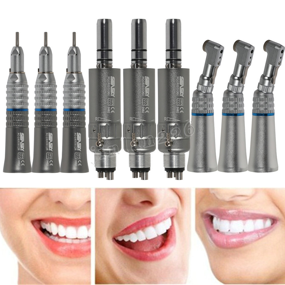 NSK Style Dental Slow Low Speed Handpiece Straight Contra Angle Air Motor 4H/2H